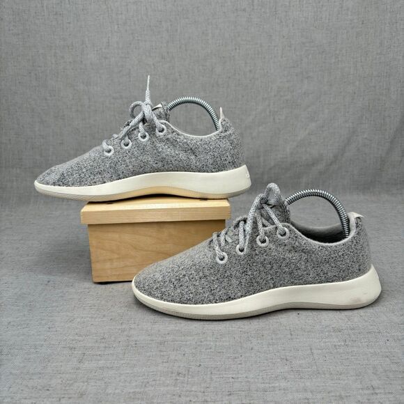 Allbirds Wool Runner Shoes Dapper Grey & Cream Wool Sustainably Made Women's 8 - Picture 2 of 10